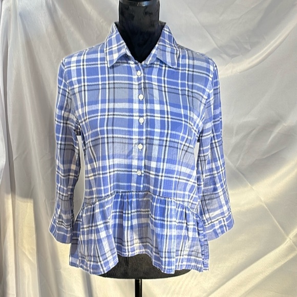 Birds of Paradis by Trovata Plaid Button Up Size S - Picture 1 of 6